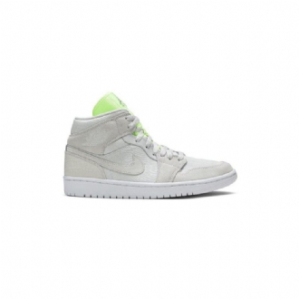Air Jordan 1 Mid Grå Grøn Sko Dame