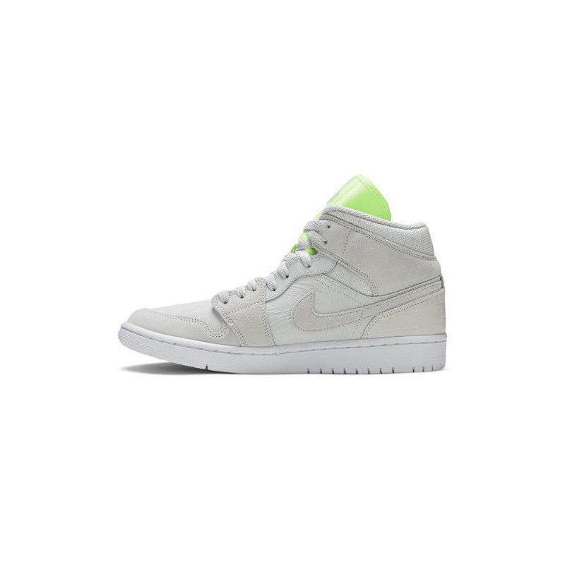 Air Jordan 1 Mid Grå Grøn Sko Dame