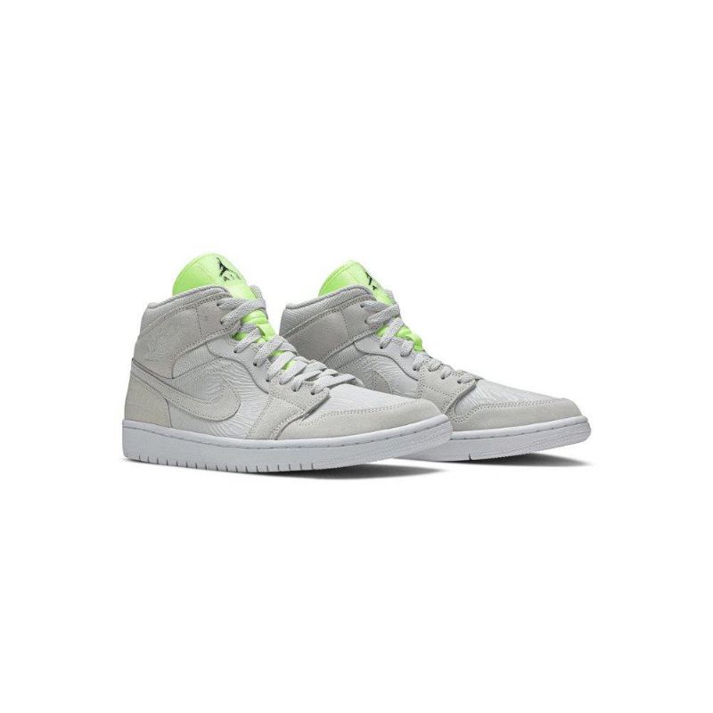 Air Jordan 1 Mid Grå Grøn Sko Dame