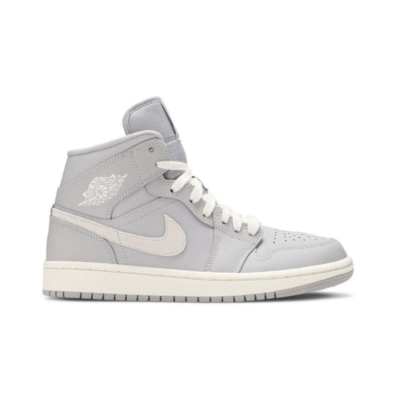 Air Jordan 1 Mid Grå Hvid Sko Dame