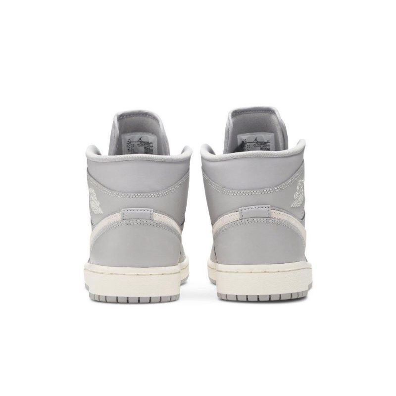 Air Jordan 1 Mid Grå Hvid Sko Dame