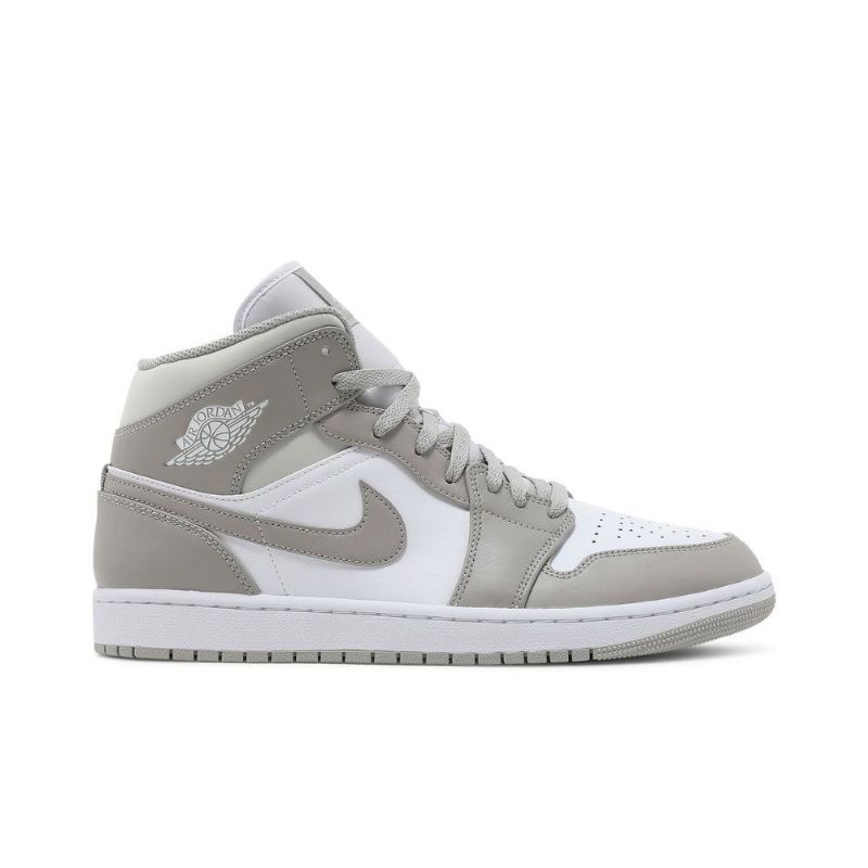 Air Jordan 1 Mid Grå Hvid Sko Herre