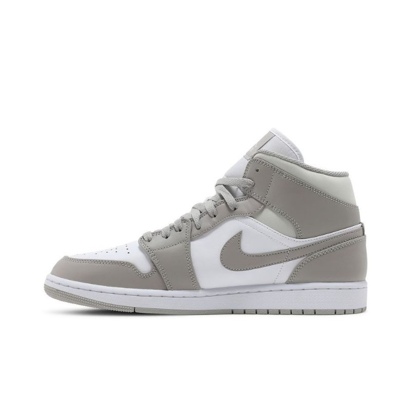 Air Jordan 1 Mid Grå Hvid Sko Herre