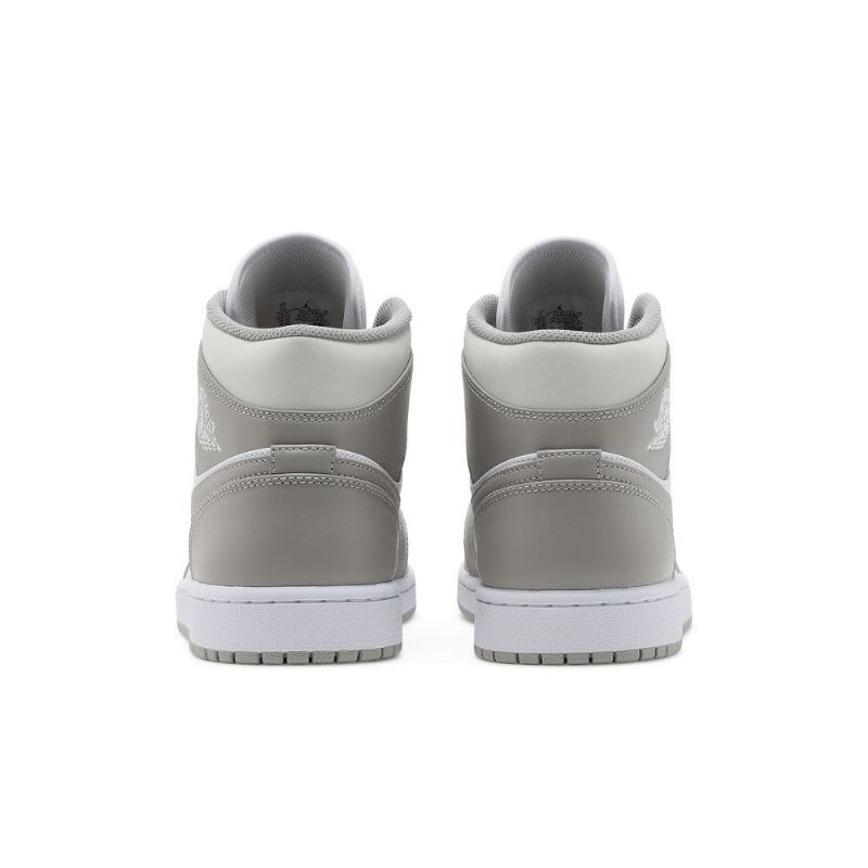 Air Jordan 1 Mid Grå Hvid Sko Herre