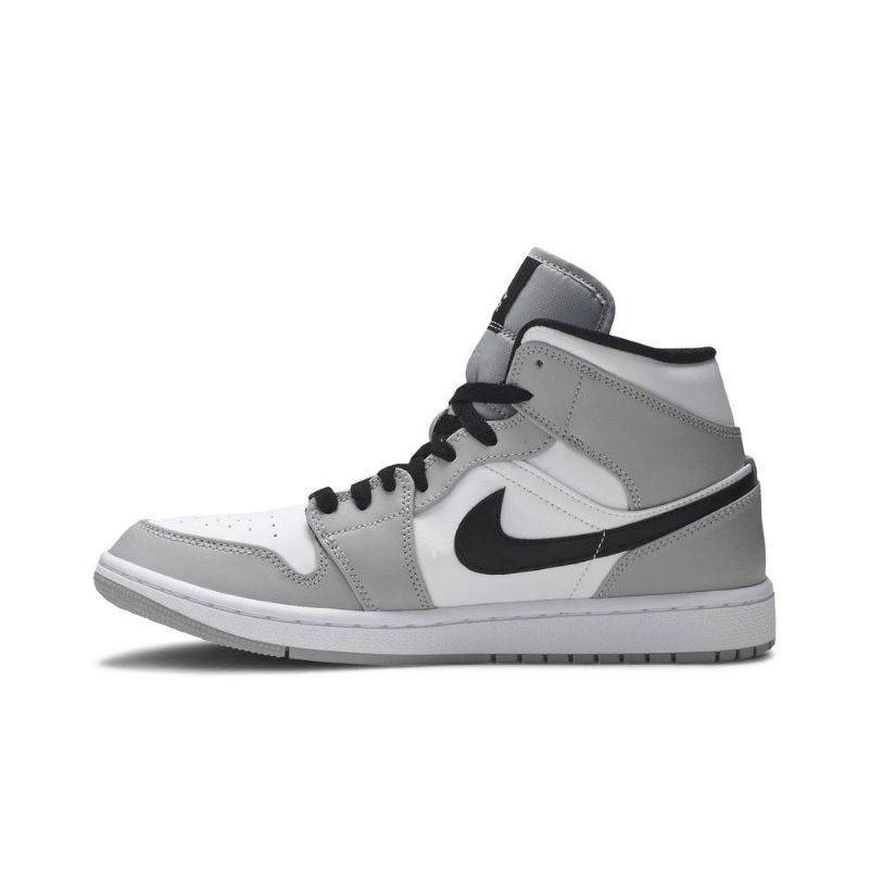 Air Jordan 1 Mid Grå Hvid Sort Sko Herre