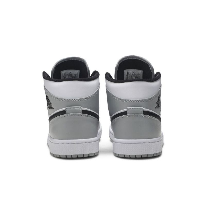 Air Jordan 1 Mid Grå Hvid Sort Sko Herre