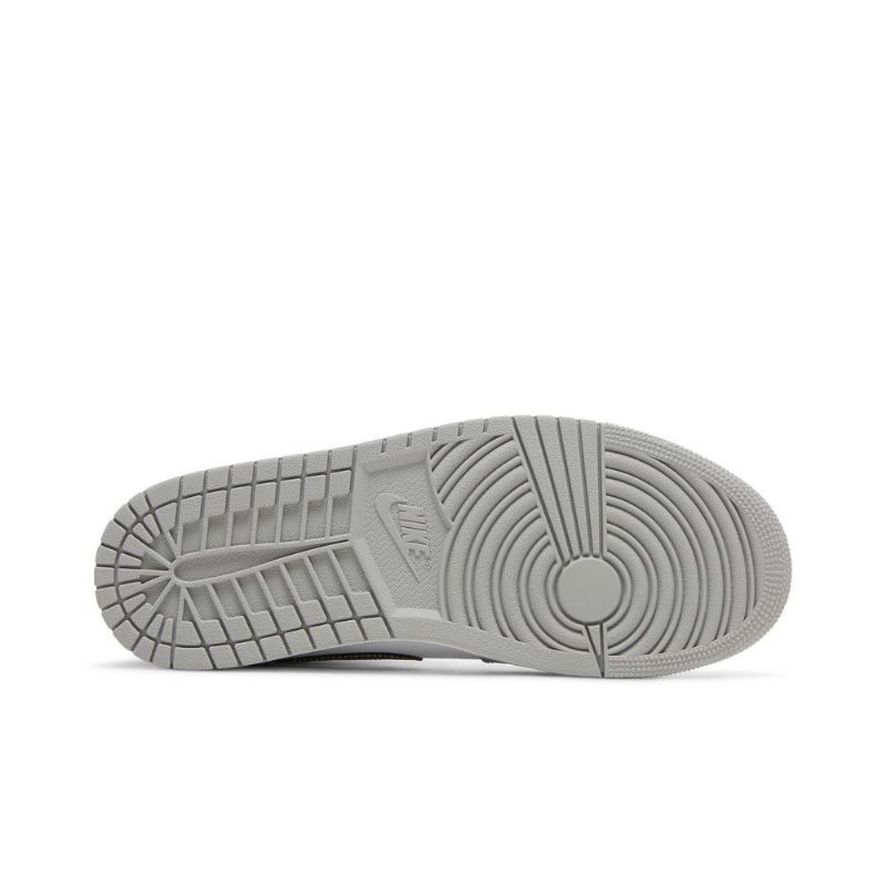 Air Jordan 1 Mid Grå Hvid Sort Sko Herre