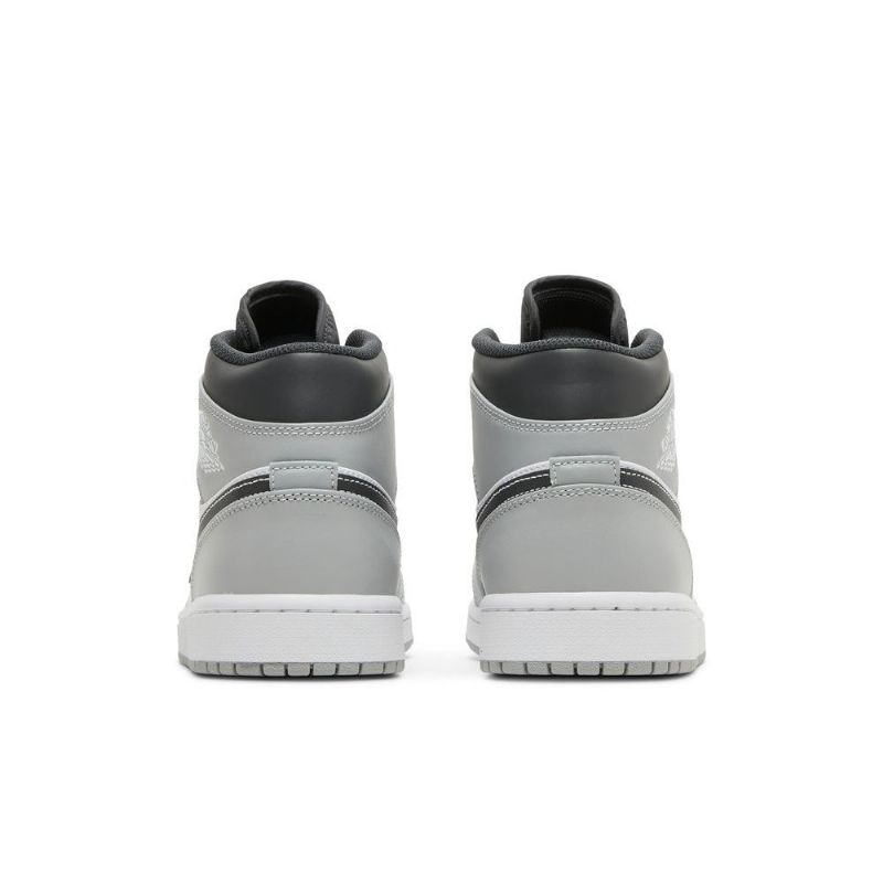 Air Jordan 1 Mid Grå Hvid Sort Sko Herre