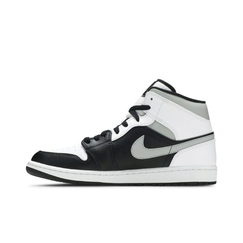 Air Jordan 1 Mid Grå Sort Hvid Sko Herre