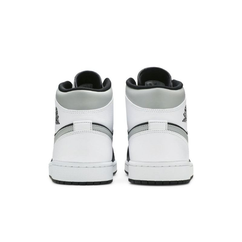 Air Jordan 1 Mid Grå Sort Hvid Sko Herre