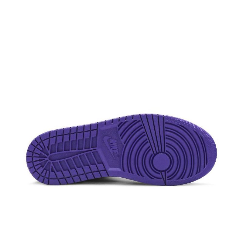 Air Jordan 1 Mid Grøn Hvid Lilla Sko Herre