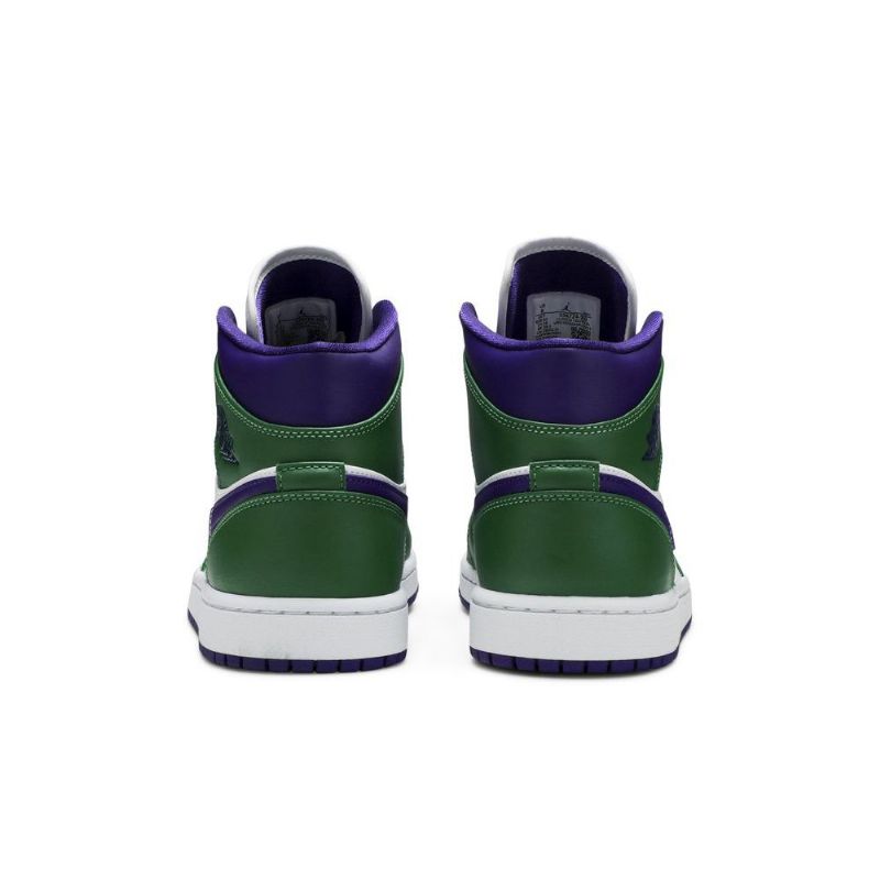 Air Jordan 1 Mid Grøn Hvid Lilla Sko Herre