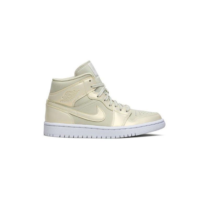Air Jordan 1 Mid Gul Hvid Sko Dame
