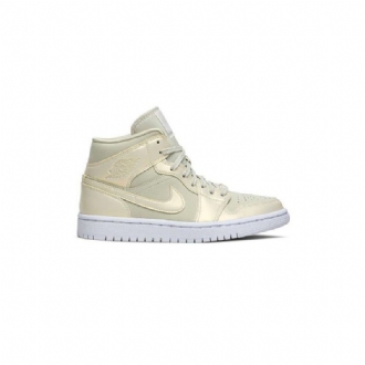 Air Jordan 1 Mid Gul Hvid Sko Dame