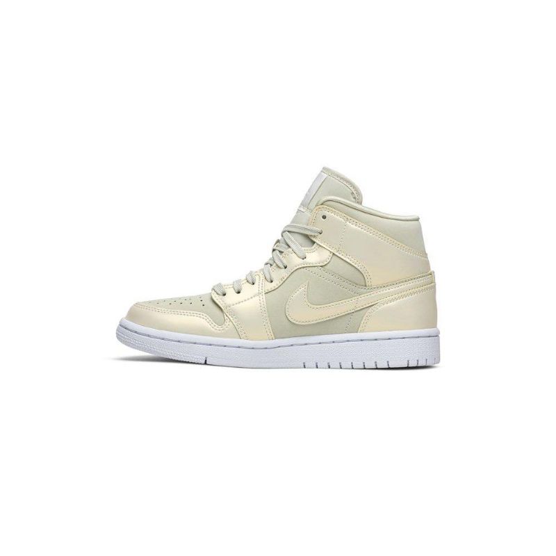 Air Jordan 1 Mid Gul Hvid Sko Dame