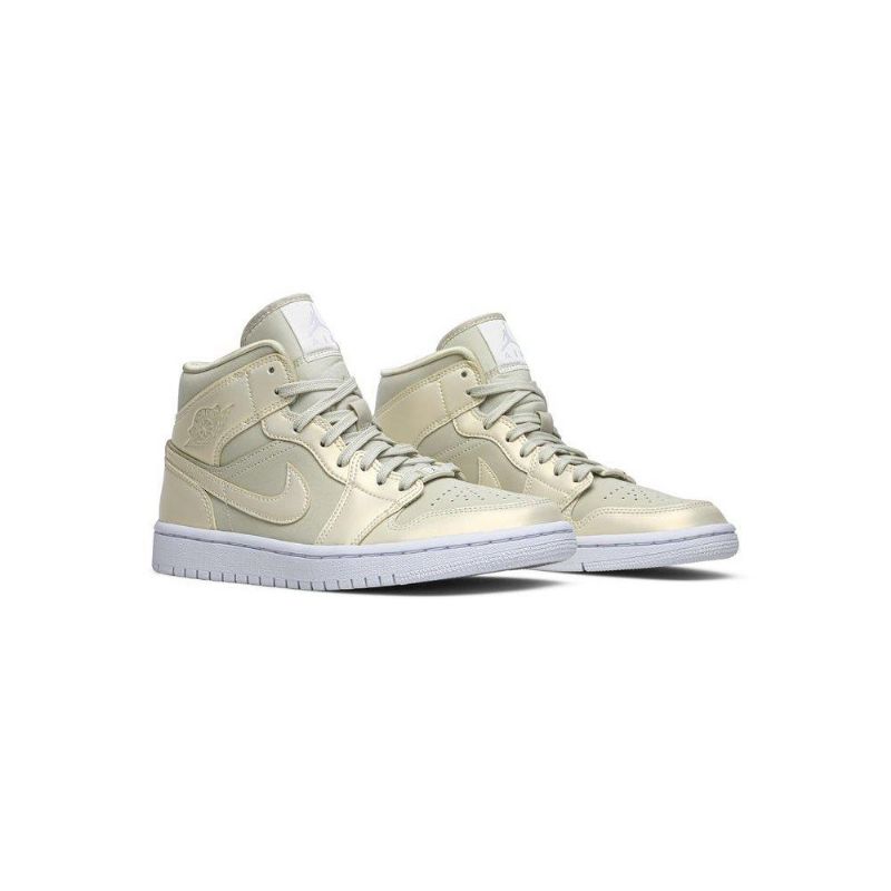 Air Jordan 1 Mid Gul Hvid Sko Dame