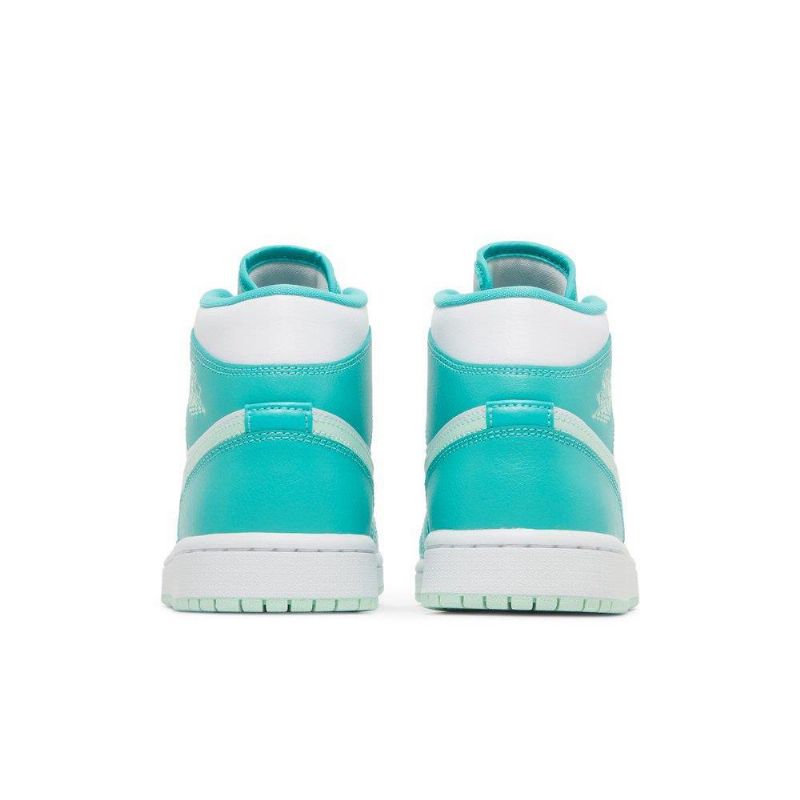 Air Jordan 1 Mid Hvid Blå Grøn Sko Dame