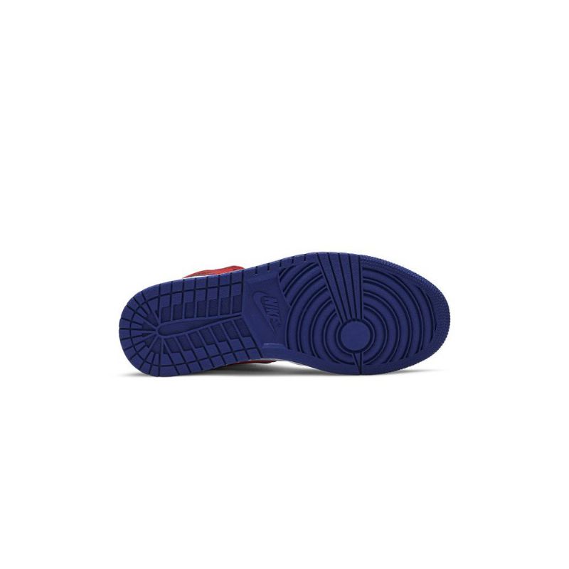 Air Jordan 1 Mid Hvid Blå Rød Sort Sko Herre