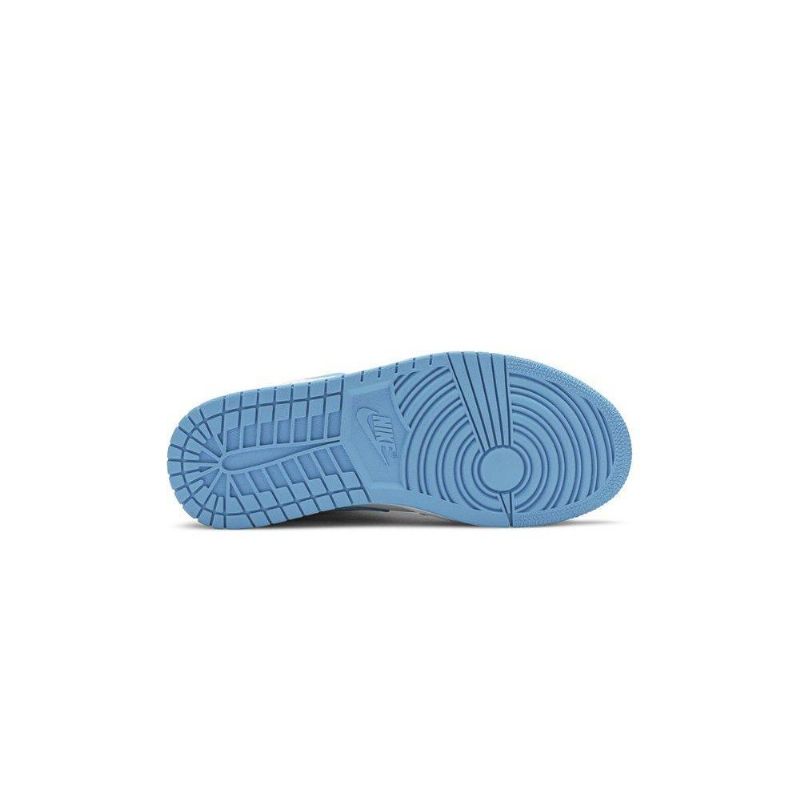 Air Jordan 1 Mid Hvid Blå Sko Dame