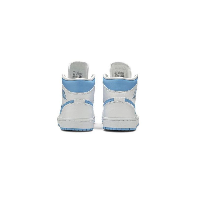 Air Jordan 1 Mid Hvid Blå Sko Dame