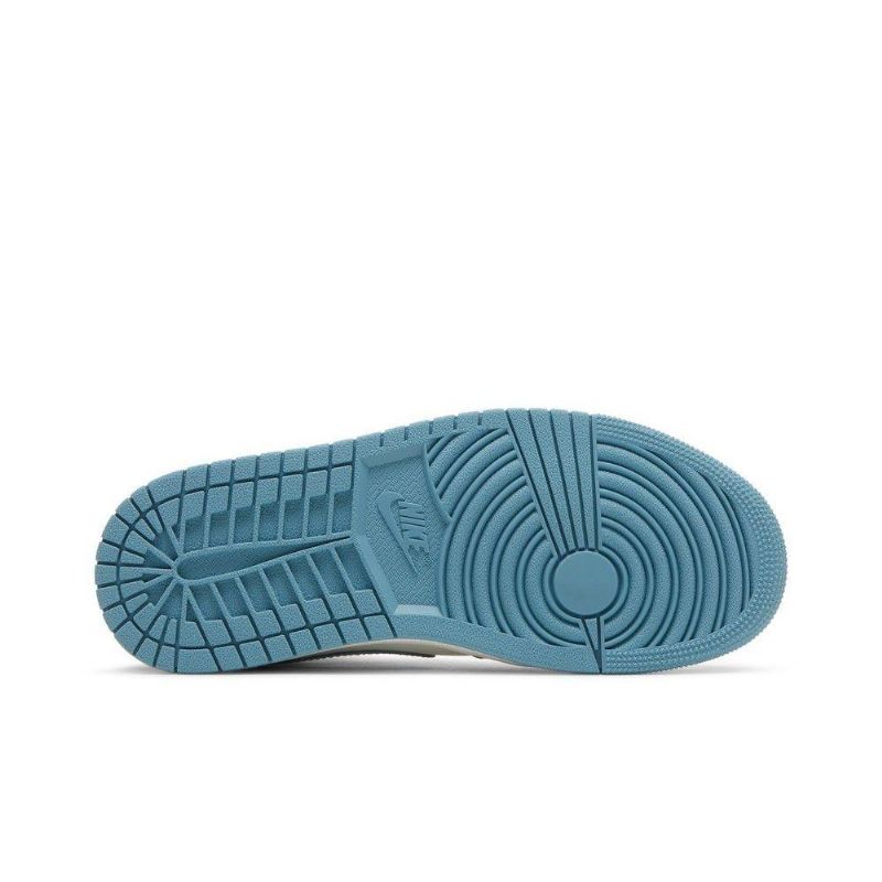 Air Jordan 1 Mid Hvid Blå Sko Dame