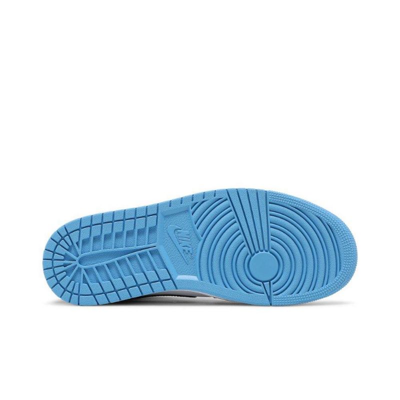 Air Jordan 1 Mid Hvid Blå Sort Sko Dame