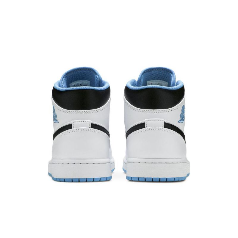 Air Jordan 1 Mid Hvid Blå Sort Sko Herre