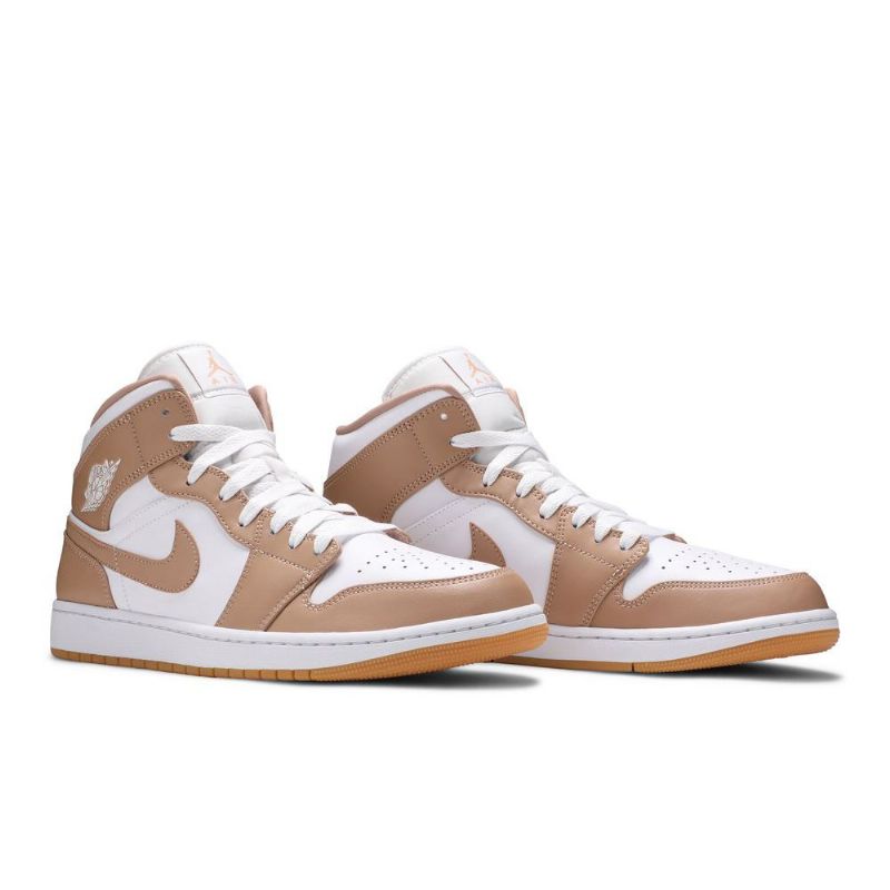Air Jordan 1 Mid Hvid Brun Sko Herre