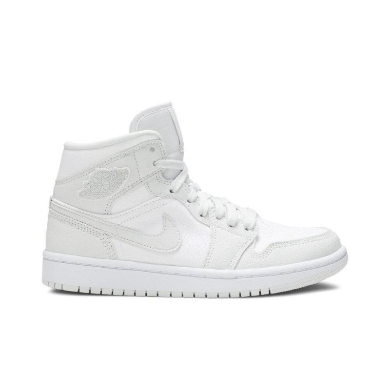 Air Jordan 1 Mid Hvid Grå Sko Dame
