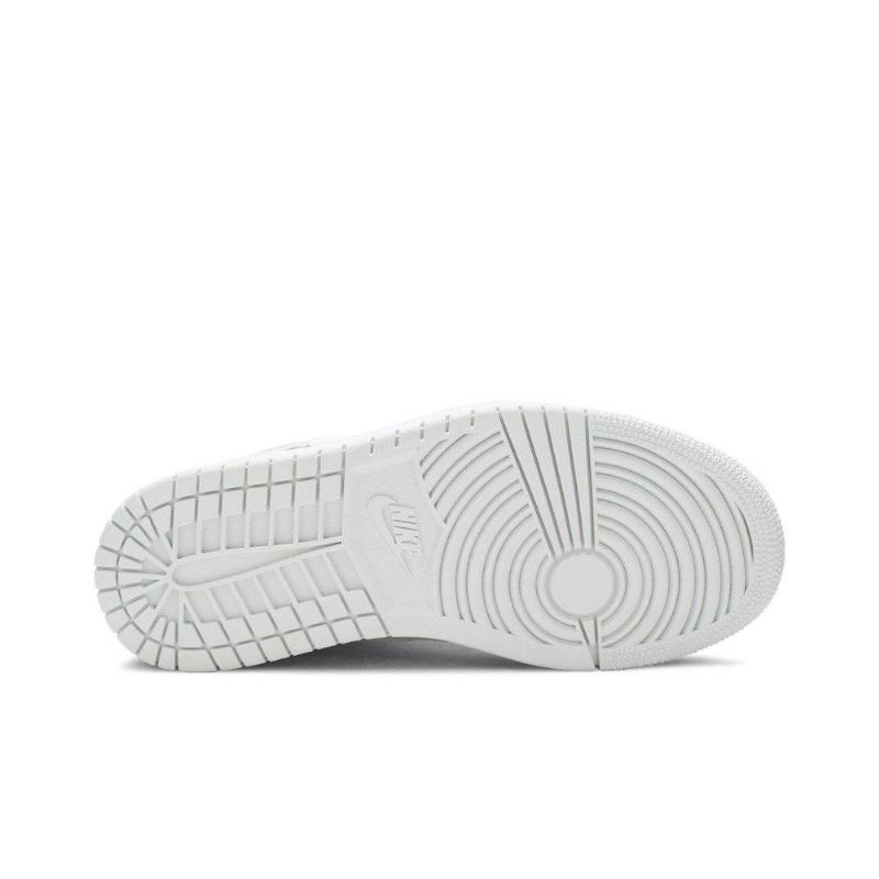 Air Jordan 1 Mid Hvid Grå Sko Dame