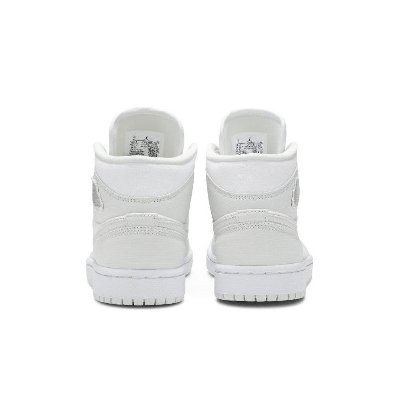 Air Jordan 1 Mid Hvid Grå Sko Dame