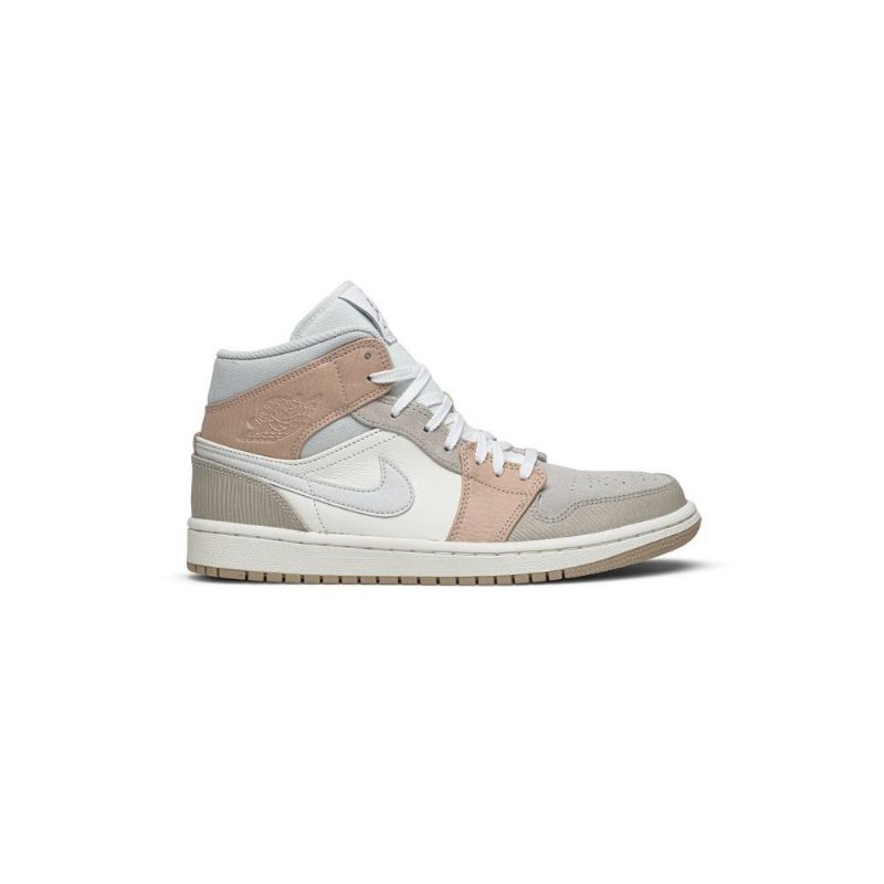 Air Jordan 1 Mid Hvid Grå Sko Herre