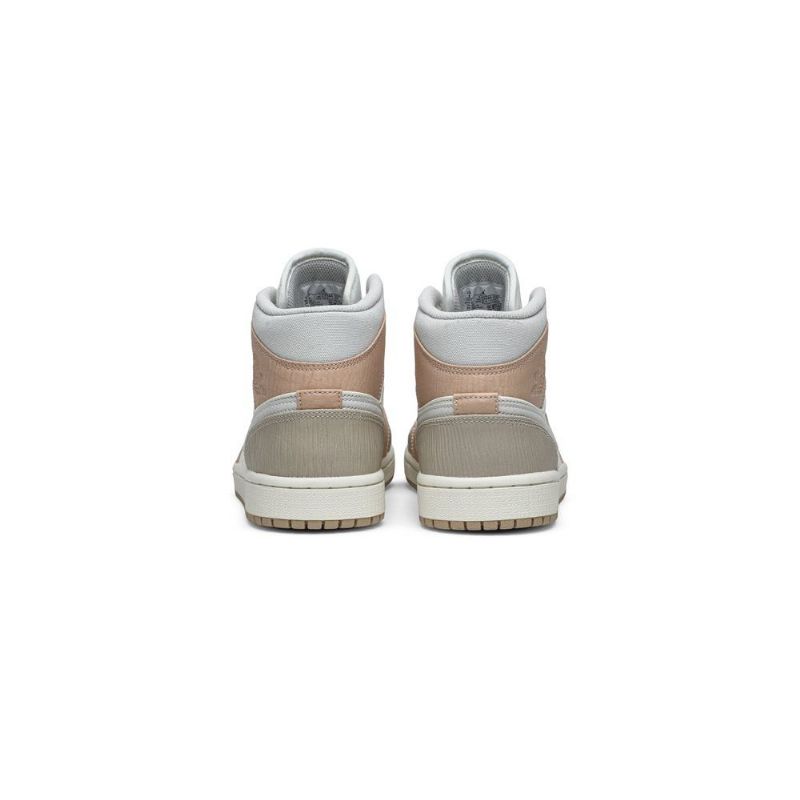 Air Jordan 1 Mid Hvid Grå Sko Herre