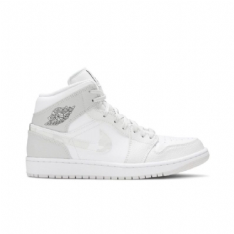 Air Jordan 1 Mid Hvid Grå Sko Herre
