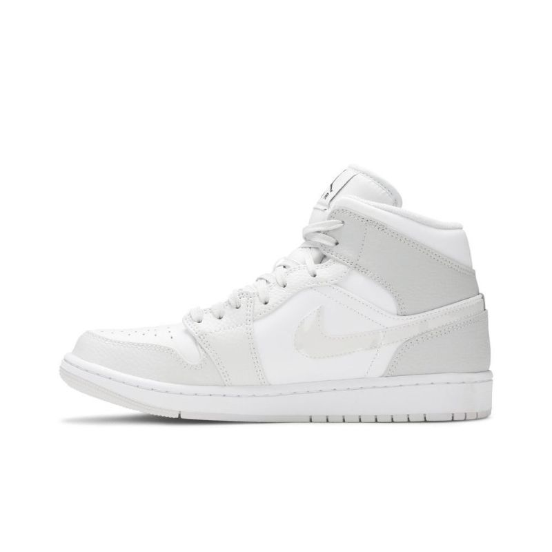 Air Jordan 1 Mid Hvid Grå Sko Herre