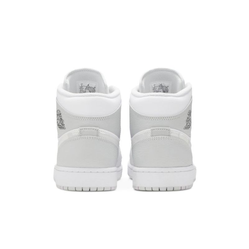 Air Jordan 1 Mid Hvid Grå Sko Herre