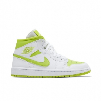 Air Jordan 1 Mid Hvid Grøn Sko Dame