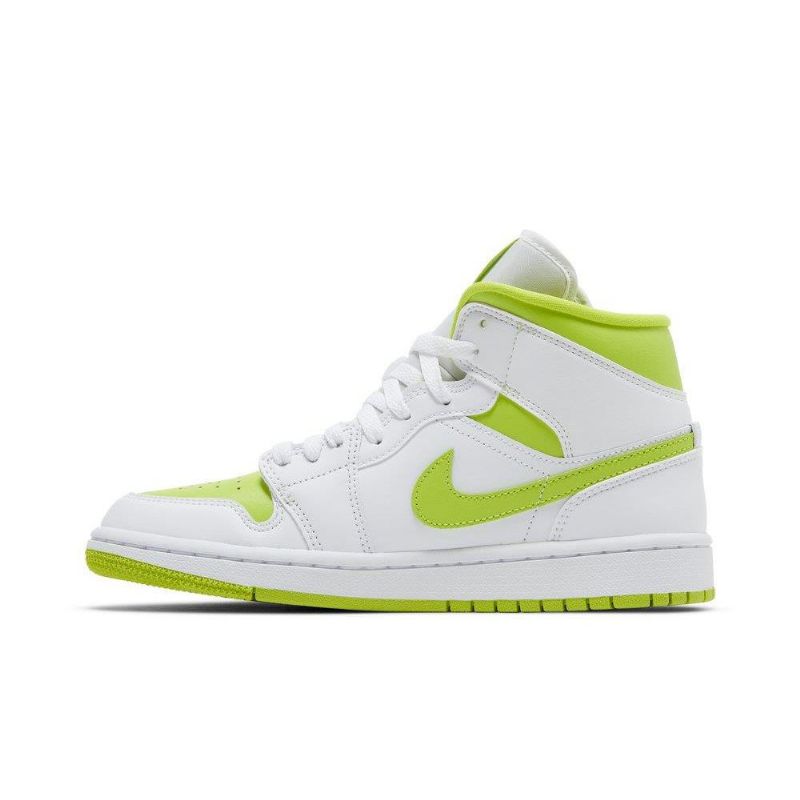 Air Jordan 1 Mid Hvid Grøn Sko Dame
