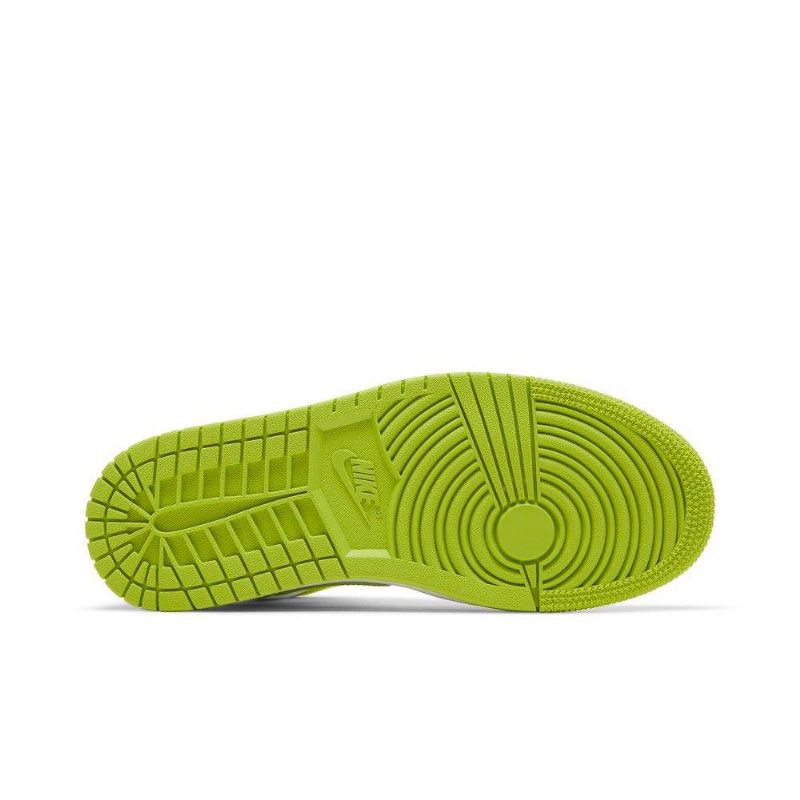 Air Jordan 1 Mid Hvid Grøn Sko Dame