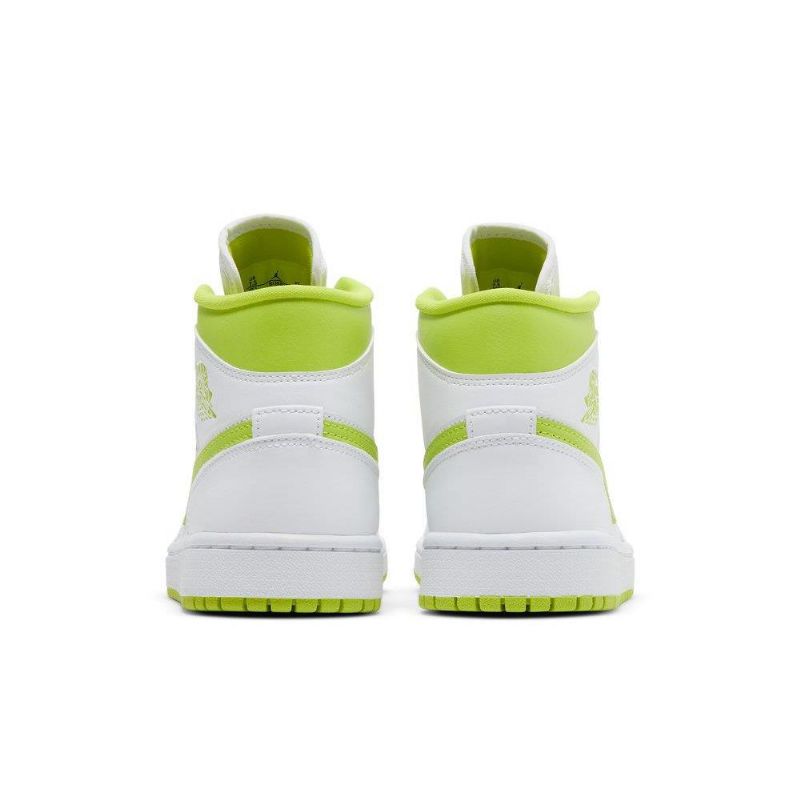 Air Jordan 1 Mid Hvid Grøn Sko Dame