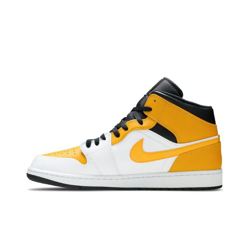 Air Jordan 1 Mid Hvid Guld Sort Sko Herre