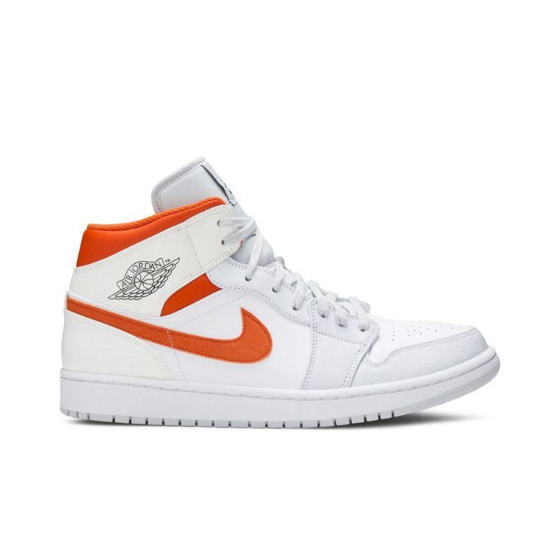 Air Jordan 1 Mid Hvid Orange Sko Herre