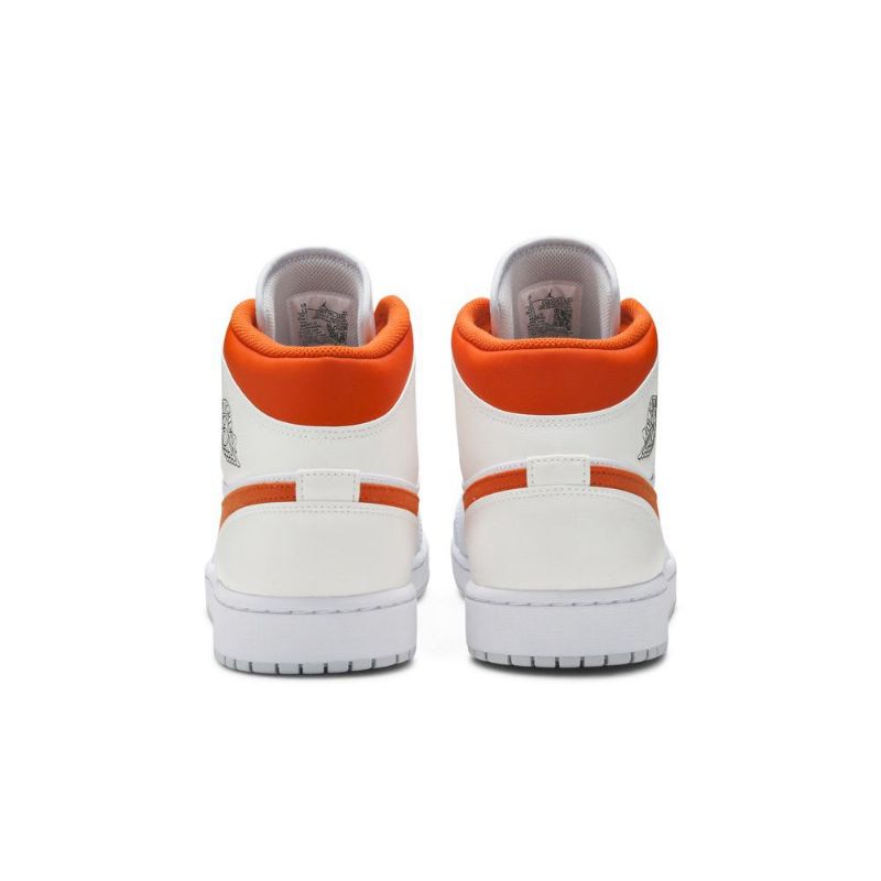 Air Jordan 1 Mid Hvid Orange Sko Herre