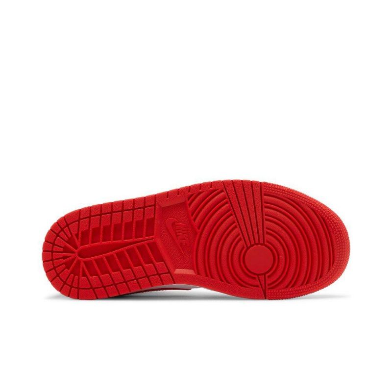 Air Jordan 1 Mid Hvid Rød Sko Dame