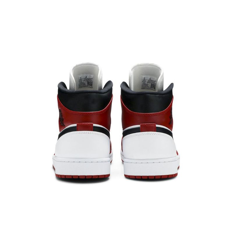 Air Jordan 1 Mid Hvid Rød Sort Sko Herre