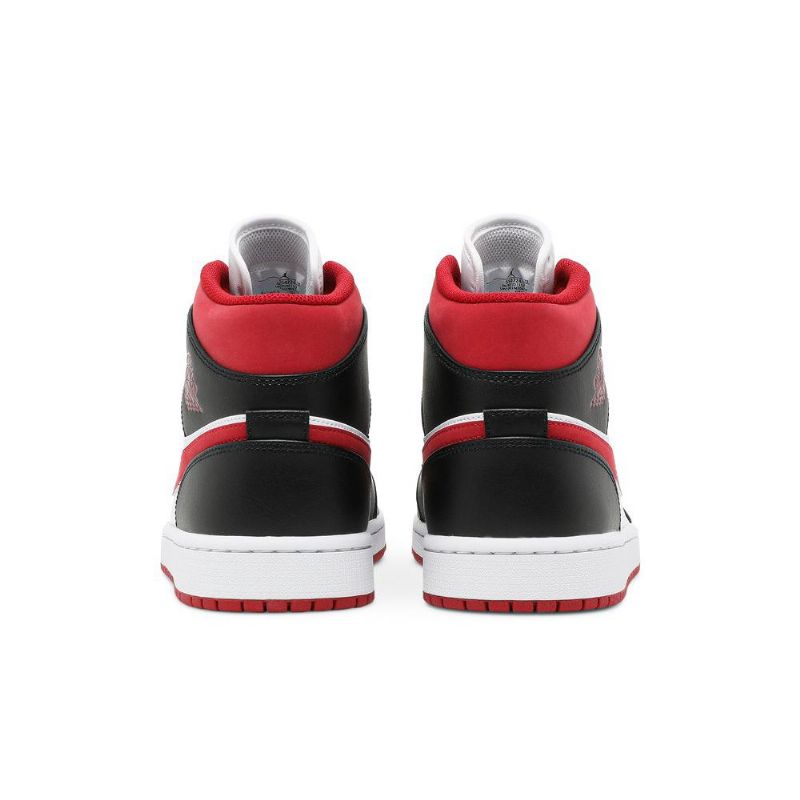 Air Jordan 1 Mid Hvid Rød Sort Sko Herre