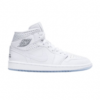 Air Jordan 1 Mid Hvid Sko Dame
