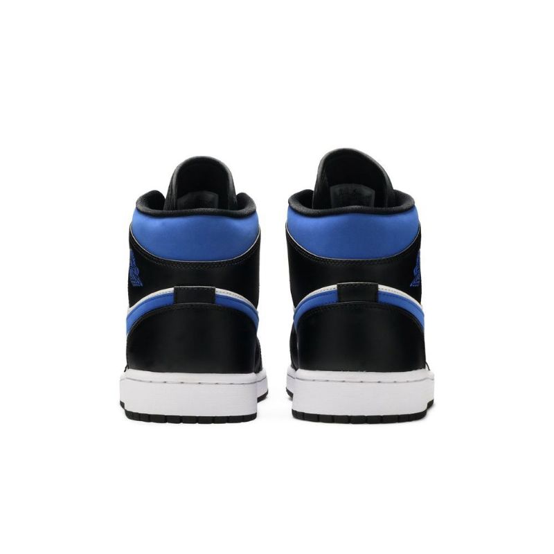 Air Jordan 1 Mid Hvid Sort Blå Sko Herre