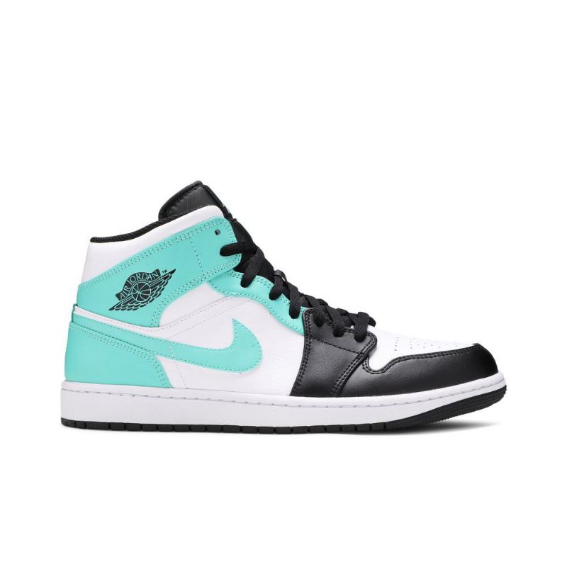 Air Jordan 1 Mid Hvid Sort Blå Sko Herre