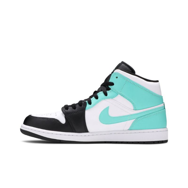 Air Jordan 1 Mid Hvid Sort Blå Sko Herre